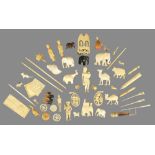 AN INTERESTING COLLECTION OF IVORY ITEMS