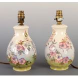 A PAIR OF MOORCROFT LAMPS IN THE SPRING BLOSSOM DESIGN