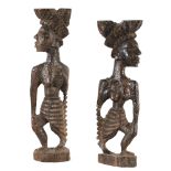A PAIR OF AFRICAN CARVED HARDWOOD STATUES