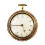 THOMAS HALLY, LONDON. A GEORGE III FAUX TORTOISESHELL PEAR CASED POCKET WATCH