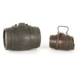 TWO 19TH CENTURY OAK COOPERED HARVEST CIDER BARRELS