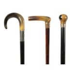 A COLLECTION OF THREE LATE 19TH AND EARLY 20TH CENTURY WALKING STICKS