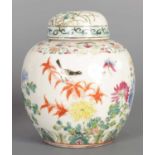 A 19TH CENTURY CHINESE FAMILLE ROSE GINGER JAR