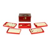 A VINTAGE BONE AND BAMBOO CHINESE MAHJONG SET