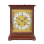 LENZKIRCH. A LATE 19TH CENTURY MAHOGANY FOUR-GLASS MANTEL CLOCK