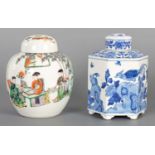 A 19TH CENTURY CHINESE FAMILLE VERTE GINGER JAR