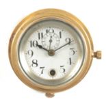 A 20TH CENTURY BRASS CASED CAR CLOCK