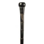 AN EARLY 20TH CENTURY SEGMENTED HORN WALKING STICK
