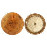 A 19TH CENTURY TURNED BOXWOOD POCKET SUNDIAL/COMPASS