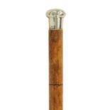 A SILVER TOPPED MALACCA SWORD STICK