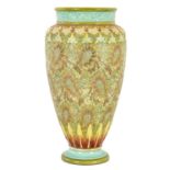 A 19TH CENTURY DOULTON LAMBETH OVIOD FOOTED VASE