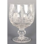 A 20TH CENTURY CUT GLASS GOBLET