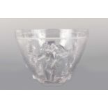 A 20TH CENTURY LALIQUE STYLE ART GLASS BOWL