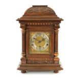 A LATE 19TH CENTURY GERMAN QUARTER STRIKING MANTEL CLOCK