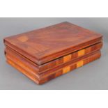 A 19TH CENTURY ROSEWOOD INLAID BOX SHAPED AS FOUR BOOKS