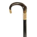 AN EARLY 20TH CENTURY HORN HANDLED WALKING STICK