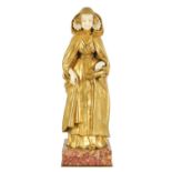 E BERNOUD AN ART NOUVEAU FRENCH GILT BRONZE AND IVORY FIGURAL BRONZE