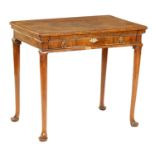 A QUEEN ANNE FIGURED WALNUT SIDE TABLE