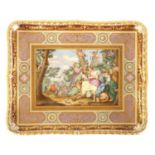 A FINE 19TH CENTURY VIENNA PORCELAIN RECTANGULAR TRAY