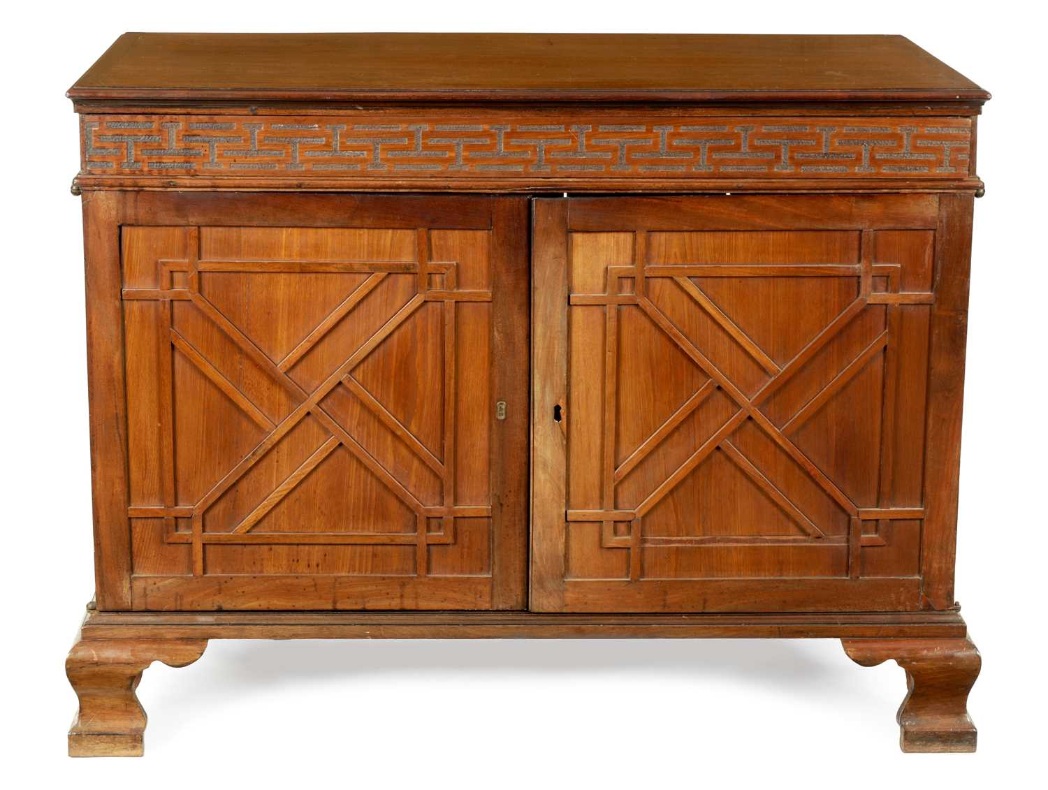 AN UNUSUAL MID 18TH CENTURY CHIPPENDALE DESIGN MAHOGANY FOLIO CABINET