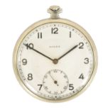 AN EARLY 20TH CENTURY NICKEL CASED ROLEX POCKET WATCH