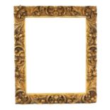 AN 18TH CENTURY CARVED GILT ITALIAN ROCOCO STYLE FRAME