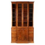 A FINE GEORGE III FIGURED MAHOGANY BREAK-FRONT BOOKCASE OF SMALL SIZE AND PROPORTIONS