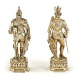 A PAIR OF EARLY 20TH CENTURY GERMAN CAST SILVER SCULPTURES