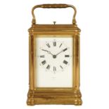 DROCOURT, PARIS. A 19TH CENTURY FRENCH BRASS GORGE-CASE REPEATING CARRIAGE CLOCK