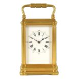 DROCOURT. A SMALL LATE 19TH CENTURY FRENCH GORGE CASE STRIKING CARRIAGE CLOCK