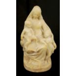 AN 18TH /19TH CENTURY CARVED ALABASTER FIGURE