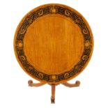 A FINE MID 19TH CENTURY FIGURED SATINWOOD MARQUETRY INLAID CENTRE TABLE