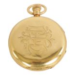 KARL ZIMMERMAN, LIVERPOOL. A LATE 19TH CENTURY 18CT GOLD HUNTER POCKET WATCH