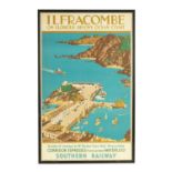 A 1930'S SOUTHERN RAILWAY DOUBLE ROYAL ADVERTISING POSTER OF ILFRACOMBE