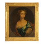 19TH CENTURY ENGLISH SCHOOL OIL ON BOARD OF A LADY AFTER LELY