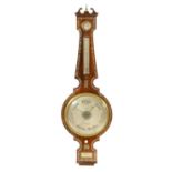 C. MASPERO, MANCHESTER. A LARGE EARLY VICTORIAN ROSEWOOD AND MOTHER-OF-PEARL INLAID WHEEL BAROMETER