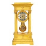 GUILLEMIN, PARIS No. 261. A LARGE EARLY 19TH CENTURY FRENCH ORMOLU PORTICO CLOCK