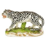 A 19TH CENTURY STAFFORDSHIRE FIGURE OF A LEOPARD