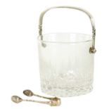 A GEORGE JENSEN SILVER MOUNTED HEAVY CRYSTAL CUT GLASS ICE PAIL