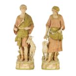 A PAIR OF LATE 19TH CENTURY ROYAL DUX FIGURES