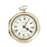 THOMAS GOULD, LONDON. A SILVER PAIR CASED VERGE POCKET WATCH