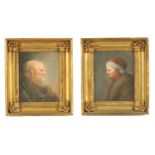 A PAIR OF EARLY 19TH CENTURY WATERCOLOUR PORTRAITS