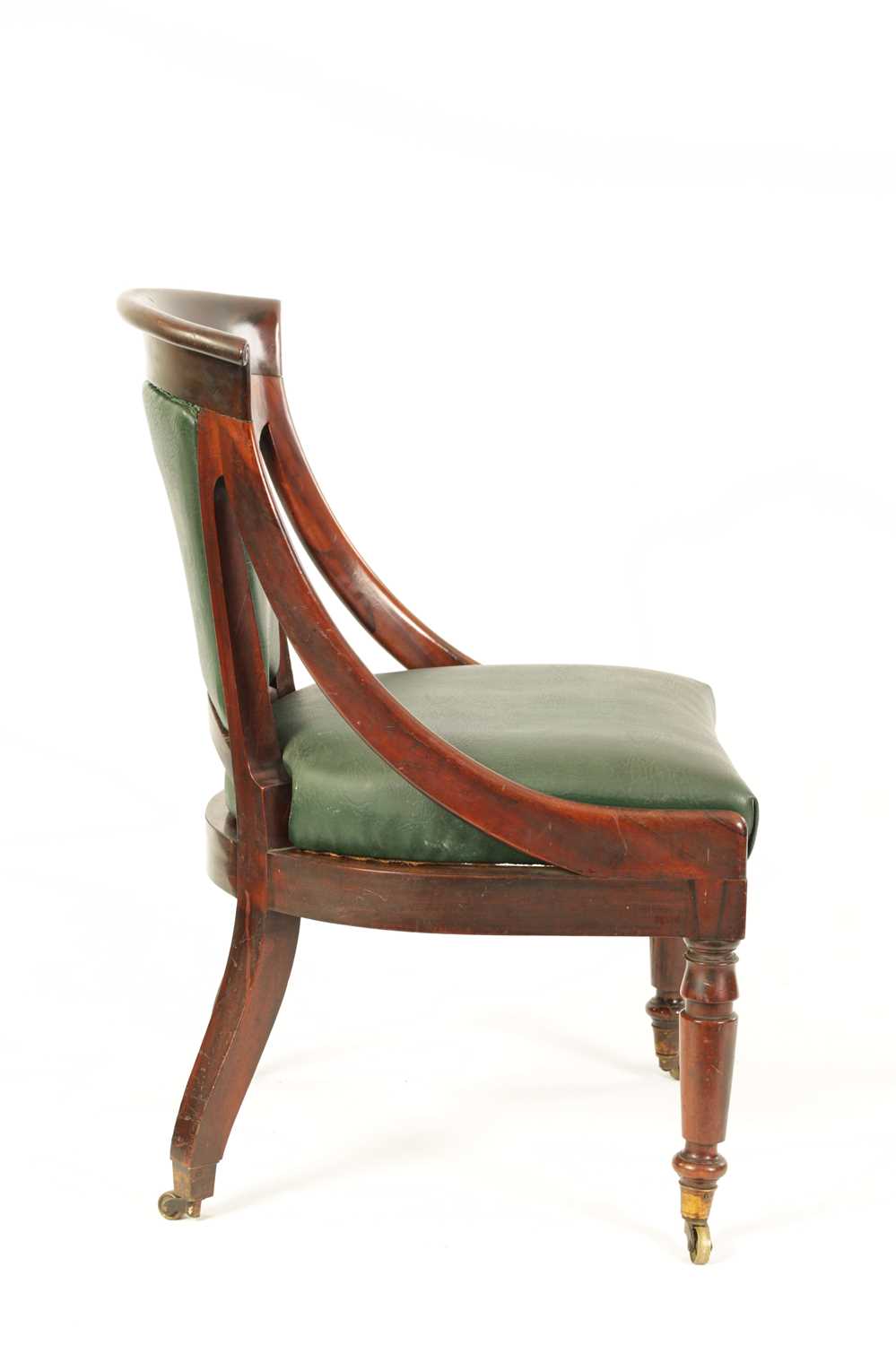 AN UNUSUAL REGENCY GONÇALO-ALVES TIMBER LIBRARY CHAIR IN THE MANNER OF GILLOWS - Image 6 of 7