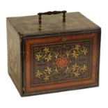 AN 18TH CENTURY ITALIAN PARQUETRY INLAID TABLE CABINET