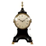 ROBERT BEST, LONDON. A GEORGE III EBONISED DOUBLE FUSEE BRACKET CLOCK