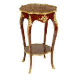 A GOOD 19TH CENTURY FRENCH ORMOLU MOUNTED ROSEWOOD SCALLOP-TOP CIRCULAR CENTRE TABLE