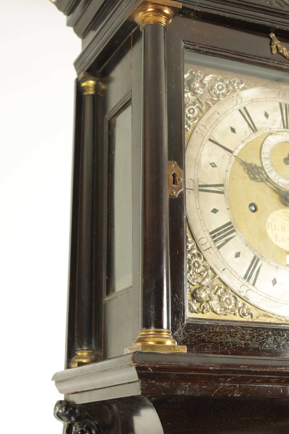 RICHARD STREET, LONDON. AN IMPRESSIVE EARLY 18TH CENTURY EBONISED LONGCASE CLOCK - Image 11 of 12