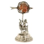 A 19TH CENTURY CONTINENTAL SILVER FIGURAL WAX JACK