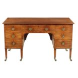 A GEORGE III MAHOGANY PEDESTAL DESK