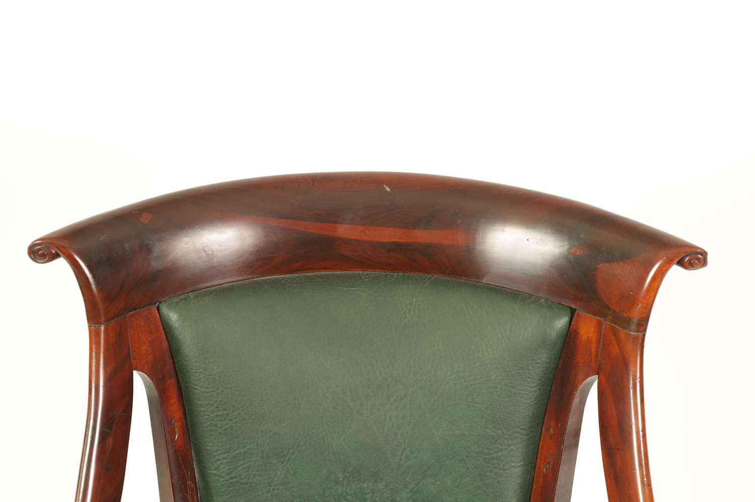 AN UNUSUAL REGENCY GONÇALO-ALVES TIMBER LIBRARY CHAIR IN THE MANNER OF GILLOWS - Image 2 of 7